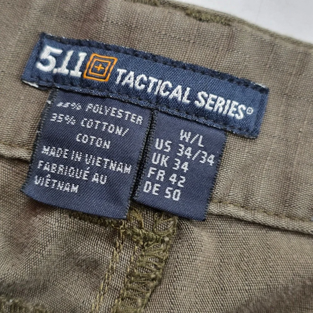 5.11 Tactical Cargo Pants Mens 34x34 Olive Green Ripstop Outdoor Utility Pockets